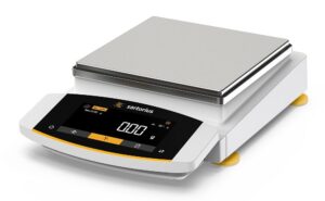 A modern digital weighing scale with a sleek design and clear display.
